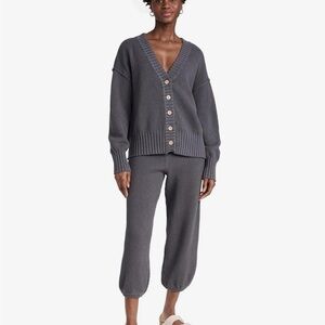 Free People Hailee Two Piece Gray Cardi Set - Size Large
